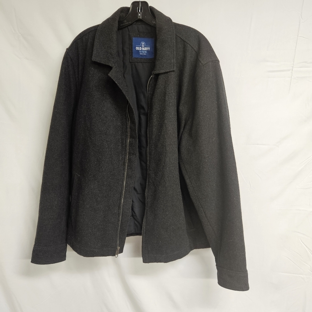 Old Navy Mens Quality Clothing Full Zip Gray Winter Jacket Coat Size XLarge